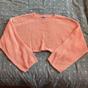 Juniors wild fable loose knit orange crop sweater size xxl